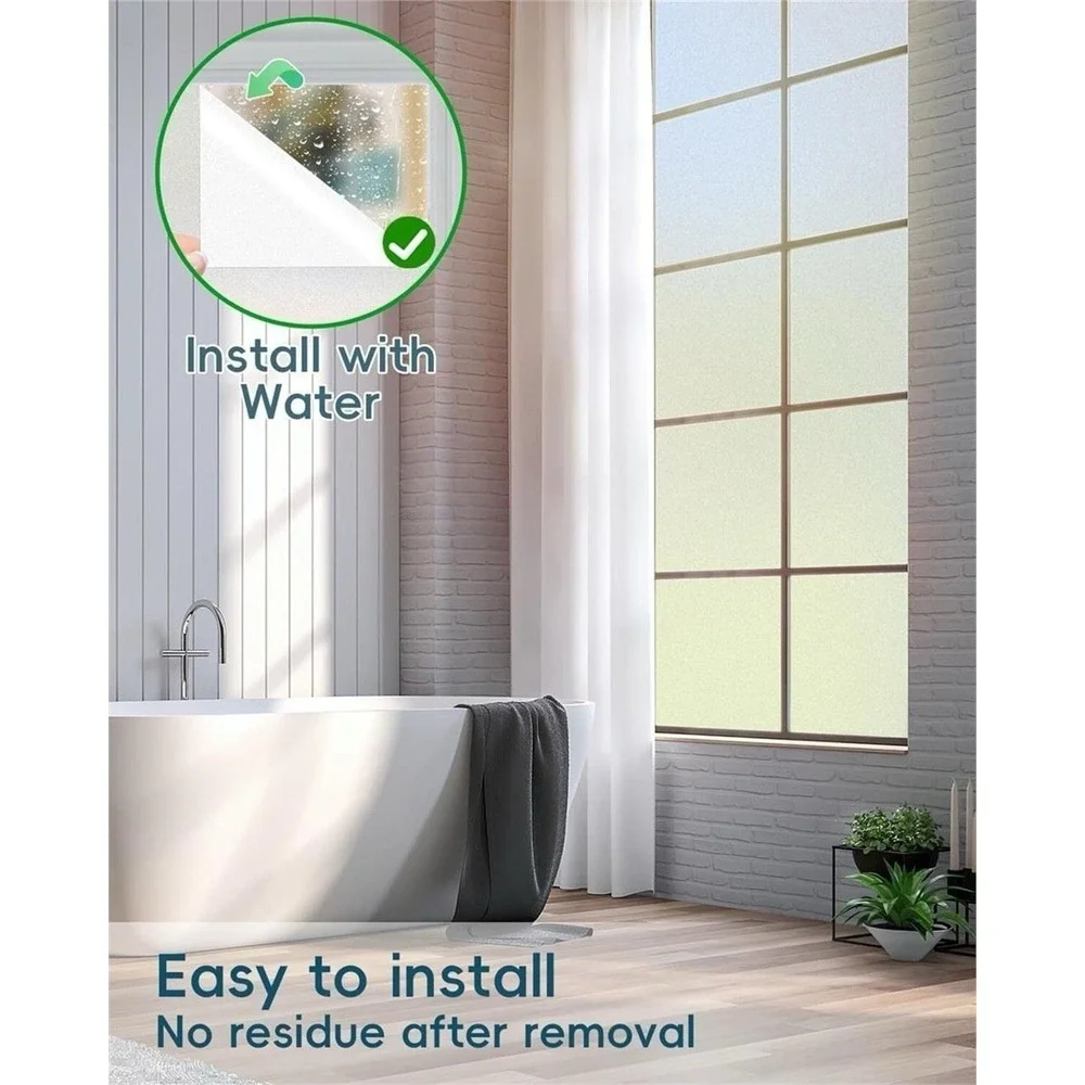 Frosted Glass Window Privacy Film‎ for Door Static Cling Tint for Home Anti-UV